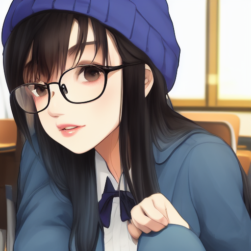 AI-generated anime girl in school uniform