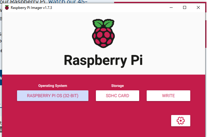 Raspberry Pi Imager interface