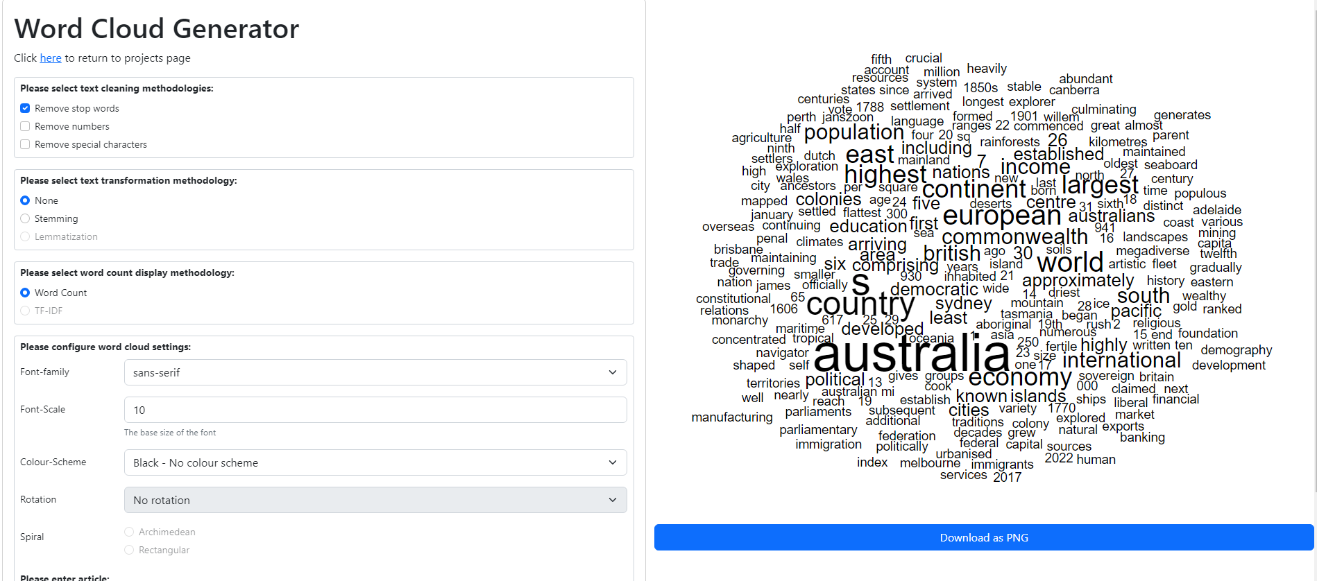 Hacktoberfest 2022: Building a Word Cloud Generator project screenshot